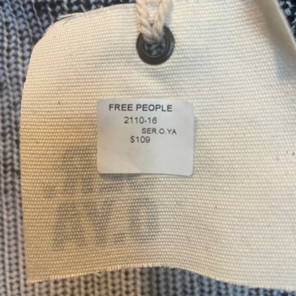 Free People Distressed Cable Knit Mini Skirt Black Acid Washed - L - Picture 5 of 5